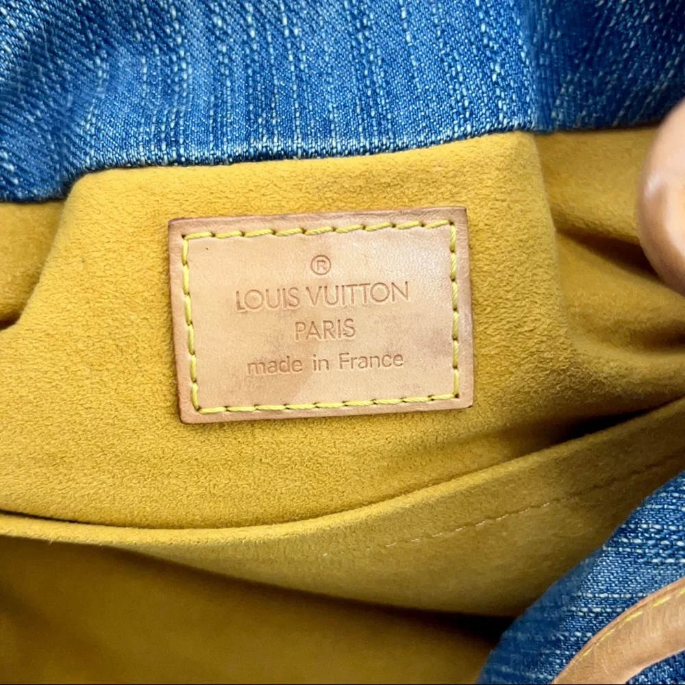 Louis Vuitton Denim Monogram Satchel with Tan Leather Trim